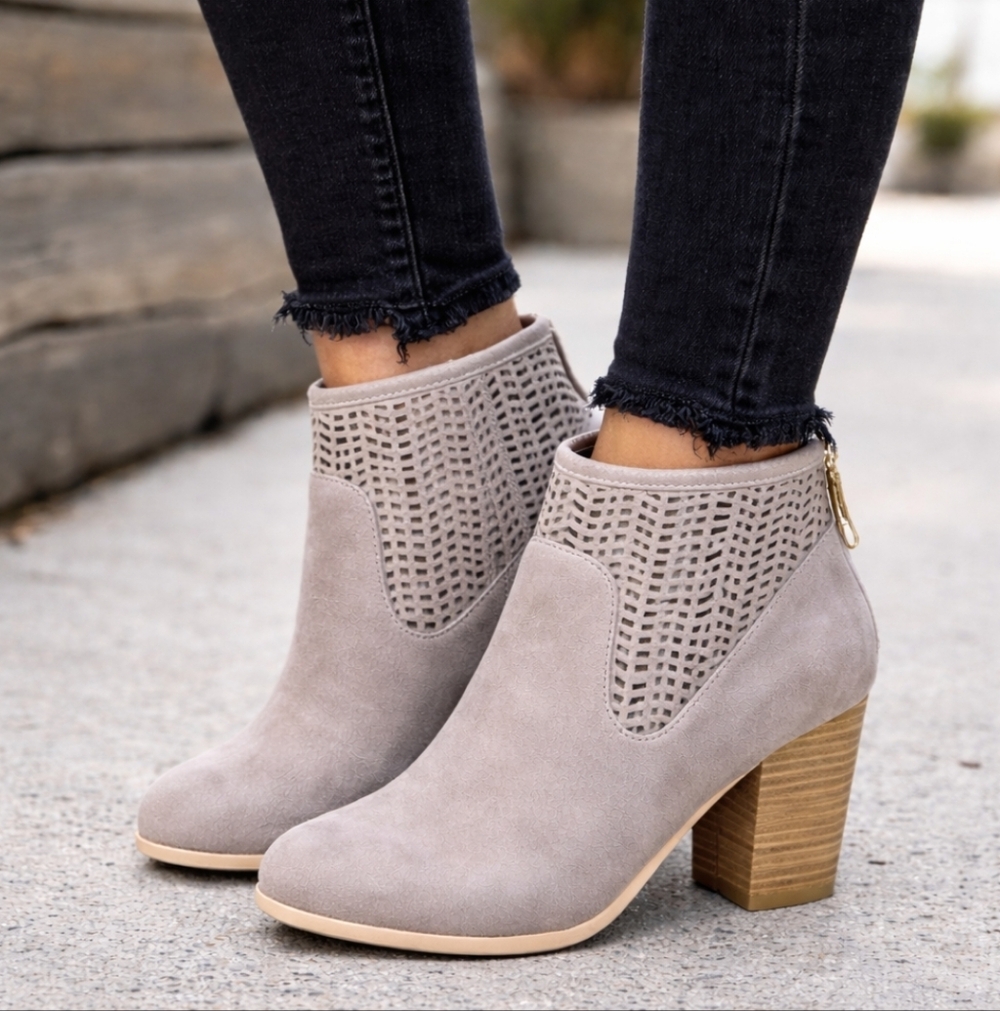 Coconuts by Matisse Modern Boho Taupe Block Heel Bootie 6.5M